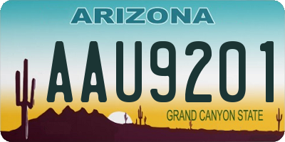 AZ license plate AAU9201