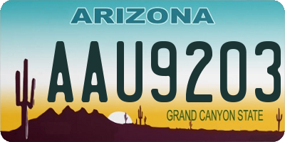 AZ license plate AAU9203