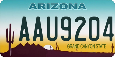 AZ license plate AAU9204