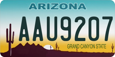 AZ license plate AAU9207