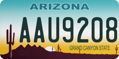 AZ license plate AAU9208