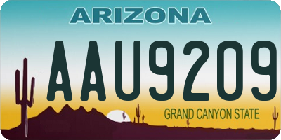 AZ license plate AAU9209