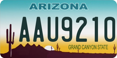 AZ license plate AAU9210