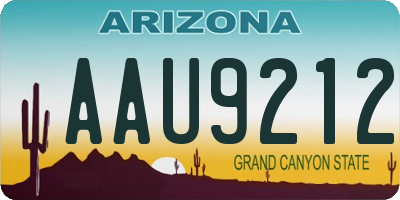 AZ license plate AAU9212