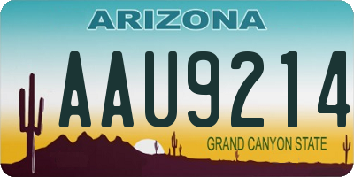 AZ license plate AAU9214