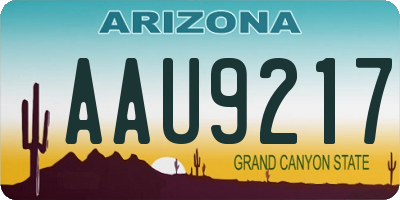 AZ license plate AAU9217