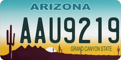 AZ license plate AAU9219