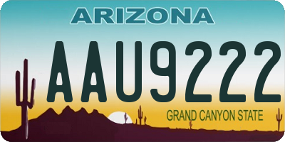 AZ license plate AAU9222