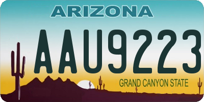 AZ license plate AAU9223