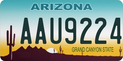 AZ license plate AAU9224