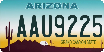 AZ license plate AAU9225