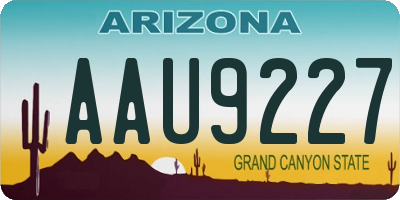 AZ license plate AAU9227