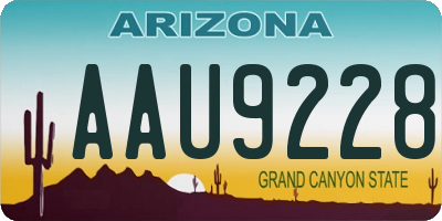 AZ license plate AAU9228