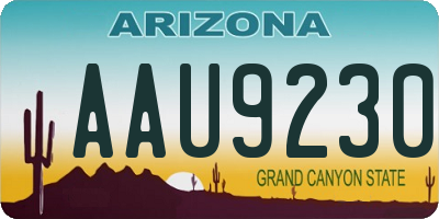 AZ license plate AAU9230