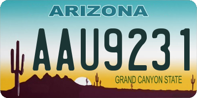 AZ license plate AAU9231