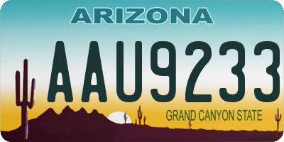 AZ license plate AAU9233