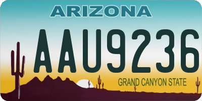 AZ license plate AAU9236