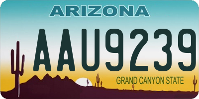 AZ license plate AAU9239