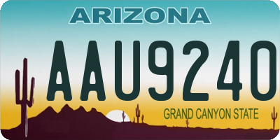 AZ license plate AAU9240