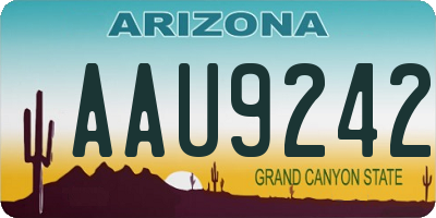 AZ license plate AAU9242