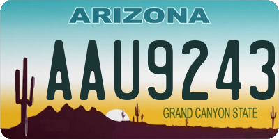 AZ license plate AAU9243