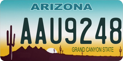 AZ license plate AAU9248