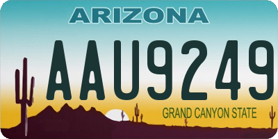 AZ license plate AAU9249