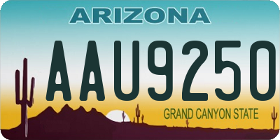 AZ license plate AAU9250