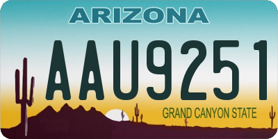 AZ license plate AAU9251