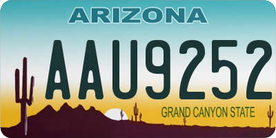 AZ license plate AAU9252