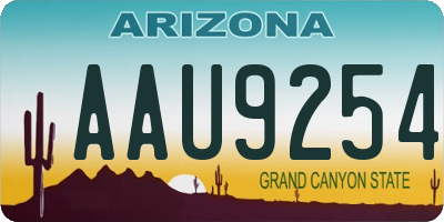 AZ license plate AAU9254