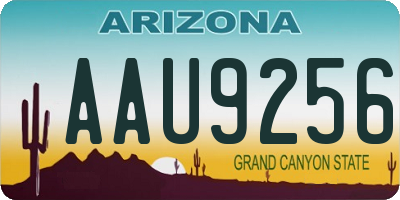 AZ license plate AAU9256