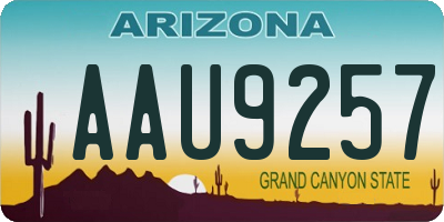 AZ license plate AAU9257