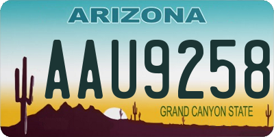 AZ license plate AAU9258