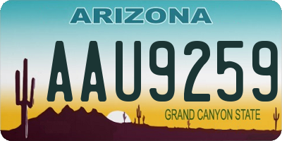 AZ license plate AAU9259