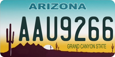 AZ license plate AAU9266