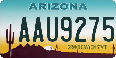 AZ license plate AAU9275