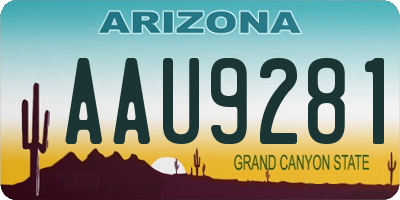 AZ license plate AAU9281