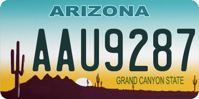 AZ license plate AAU9287