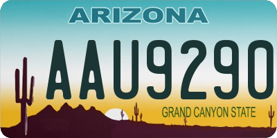 AZ license plate AAU9290