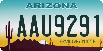 AZ license plate AAU9291