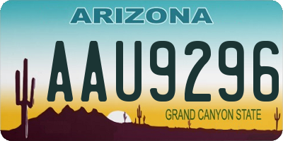 AZ license plate AAU9296