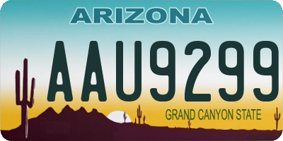 AZ license plate AAU9299