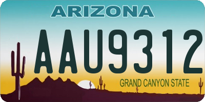 AZ license plate AAU9312