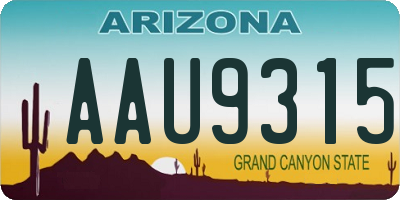 AZ license plate AAU9315