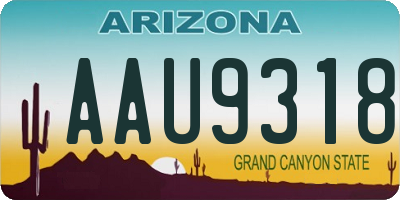 AZ license plate AAU9318