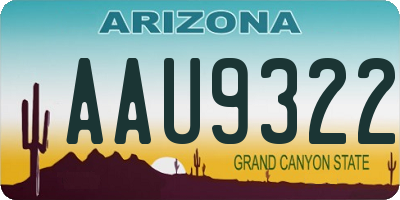 AZ license plate AAU9322