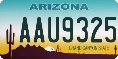 AZ license plate AAU9325