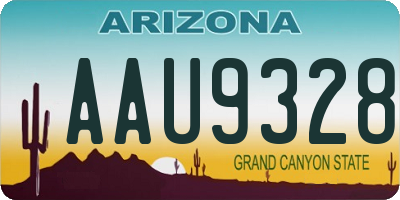 AZ license plate AAU9328