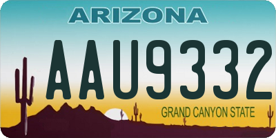 AZ license plate AAU9332